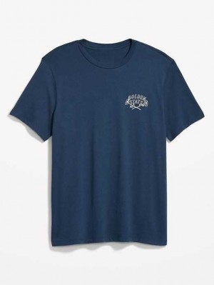 Old Navy Soft-Washed Graphic T-Shirt T-shirts Herren Obscure Night | 5908DMQPH
