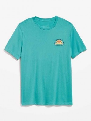 Old Navy Soft-Washed Graphic T-Shirt T-shirts Herren Aquamarina | 6128PISAN