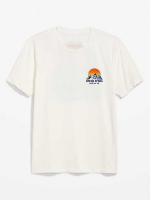 Old Navy Soft-Washed Graphic T-Shirt T-shirts Herren Grand Teton | 6390DGJBT