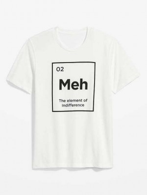 Old Navy Soft-Washed Graphic T-Shirt T-shirts Herren Weiß | 6409MQLEO