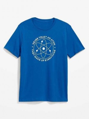 Old Navy Soft-Washed Graphic T-Shirt T-shirts Herren Blau | 7381IYRLU