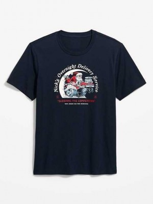 Old Navy Soft-Washed Graphic T-Shirt T-shirts Herren Navy | 7813KZSHI