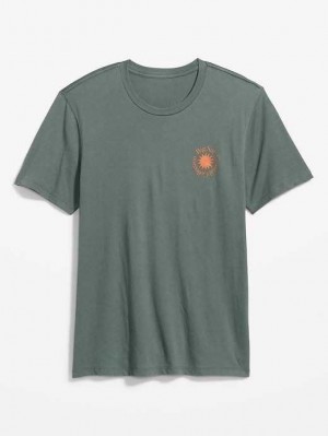 Old Navy Soft-Washed Graphic T-Shirt T-shirts Herren Grün | 1269STALK