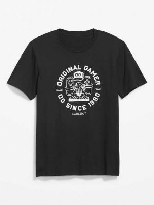 Old Navy Soft-Washed Graphic T-Shirt T-shirts Herren Schwarz | 1583IUGOJ