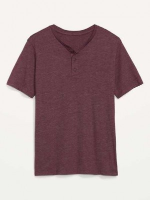 Old Navy Soft-Washed Kurzes-Sleeve Henley T-Shirt T-shirts Herren Raisin Arizona | 5236LCPDE
