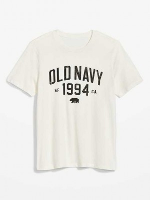 Old Navy Soft-Washed Logo T-Shirt T-shirts Herren Creme De La Creme | 0591FVOCM