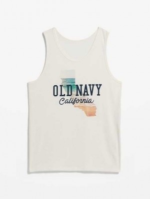 Old Navy Soft-Washed Logo Tank Top T-shirts Herren Hellblau | 5789LPMOI