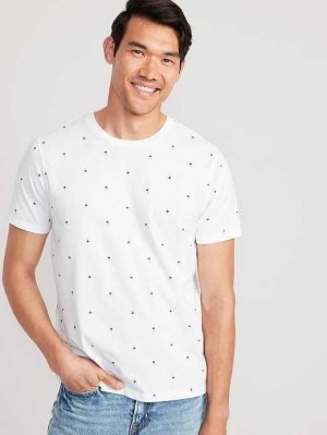 Old Navy Soft-Washed Printed Crew-Neck T-Shirt T-shirts Herren Weiß | 1593FMAIT