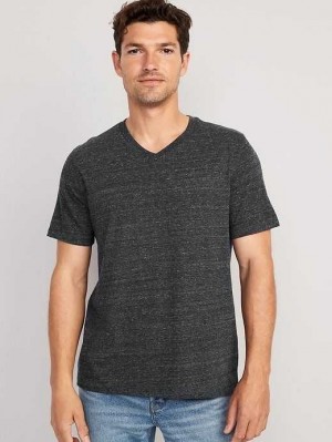 Old Navy Soft-Washed V-Neck Slub-Knit T-Shirt T-shirts Herren Grau | 6301MCJED