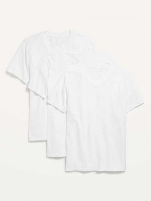 Old Navy Soft-Washed V-Neck T-Shirt 3-Pack T-shirts Herren Weiß | 7548PYLUS