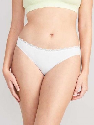 Old Navy Spitze-Trimmed Bikini Underwear Unterwäsche Damen Weiß | 8495PNBLJ