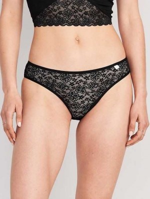Old Navy Spitze Bikini Underwear Unterwäsche Damen Schwarz | 3196NCHVA