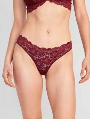 Old Navy Spitze Bikini Underwear Unterwäsche Damen Rot Bordeaux | 3927UZASG