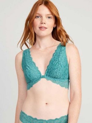 Old Navy Spitze Front-Close Bralette Top BHs Damen Grün | 5382JKFMG