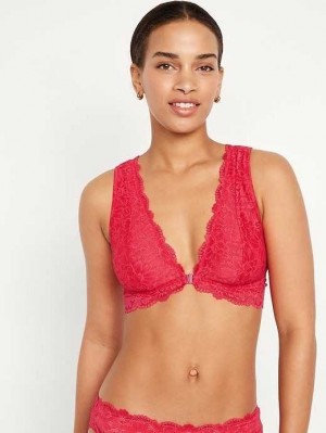 Old Navy Spitze Front-Close Bralette Top BHs Damen Hellrosa | 9205YOARF