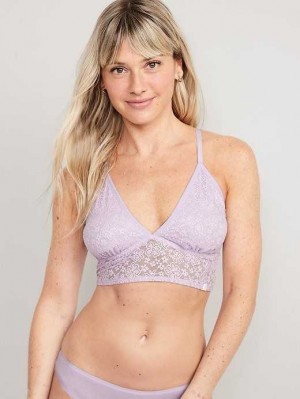 Old Navy Spitze Longline Racerback Bralette BHs Damen Lavendel | 9462AVSNG