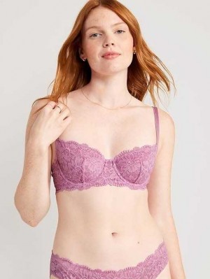 Old Navy Spitze Underwire Balconette Bra BHs Damen Lila | 2604VCDJT