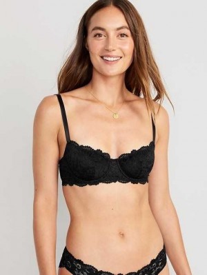 Old Navy Spitze Underwire Balconette Bra BHs Damen Schwarz | 9527ROHJG
