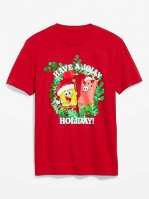 Old Navy SpongeBob SquarePants Gender-Neutrale T-Shirt T-shirts Herren Spongebob Christmas | 3295SBXKG