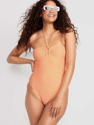 Old Navy Square-Ring Halter One-Piece Swimsuit Badeanzüge Damen Sunfish | 7623THIYN