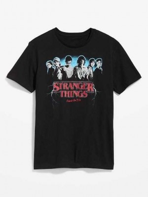 Old Navy Stranger Things Gender-Neutrale T-Shirt T-shirts Herren Schwarz | 3604GFHKJ