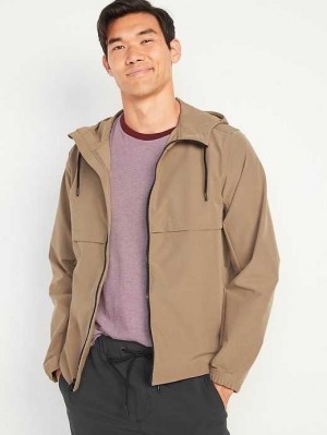 Old Navy StretchTech Wasser-Repellent Mit Kapuze 2-Way-Zip Jacket Sportbekleidung Herren Kicking Up Dust | 2856RLIZP