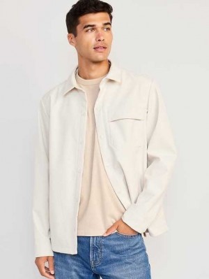 Old Navy StretchTech Wasser-Repellent Utility Shacket Sportbekleidung Herren Beige | 4650MYBFO