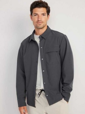 Old Navy StretchTech Wasser-Repellent Utility Shacket Sportbekleidung Herren Panther | 6589SARTI