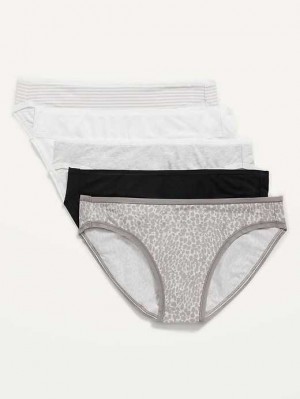 Old Navy Supima Baumwoll-Blend Bikini Underwear 5-Pack Unterwäsche Damen Leopard | 1832UKHPV