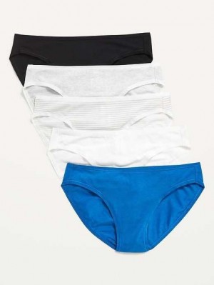 Old Navy Supima Baumwoll-Blend Bikini Underwear 5-Pack Unterwäsche Damen Stripes | 5184KYEHA