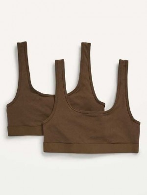 Old Navy Supima Baumwoll-Blend Bralette Top 2-Pack BHs Damen Dunkel | 6374WDPAV