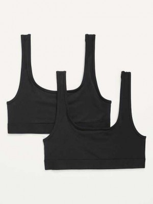 Old Navy Supima Baumwoll-Blend Bralette Top 2-Pack BHs Damen Schwarz | 6471MJYKU
