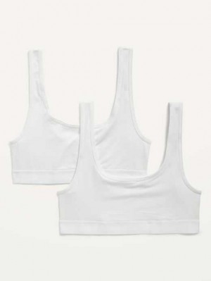 Old Navy Supima Baumwoll-Blend Bralette Top 2-Pack BHs Damen Weiß | 8065RZHQB