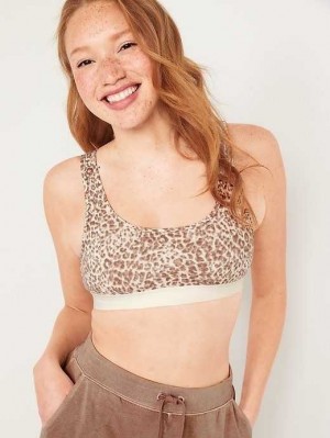 Old Navy Supima Baumwoll-Blend Bralette Top BHs Damen Cheetah Neutral | 8452VBHIW