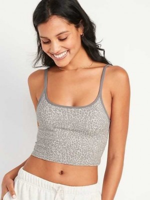 Old Navy Supima Baumwoll-Blend Cami Bralette Top BHs Damen Grau Leopard | 6193MCYRP