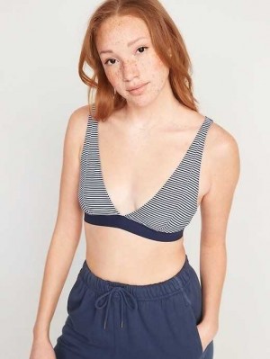 Old Navy Supima Baumwoll-Blend Plunge Bralette Top BHs Damen Dunkelblau | 4352INQGE