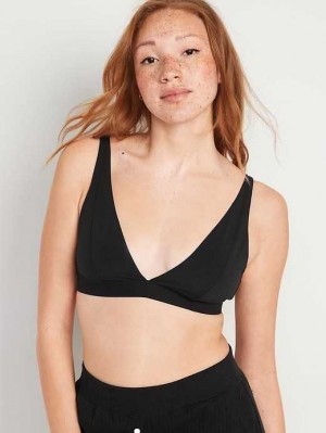 Old Navy Supima Baumwoll-Blend Plunge Bralette Top BHs Damen Schwarz | 5071PZHMT