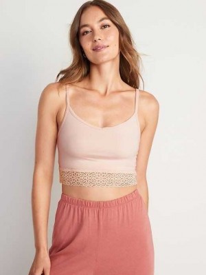 Old Navy Supima Baumwoll-Blend Spitze-Trim Cami Bra BHs Damen Rosa | 6158APBFC