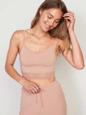 Old Navy Supima Baumwoll-Blend Spitze-Trim Cami Bra BHs Damen Coastal Plain | 7684DYLOV