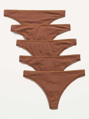 Old Navy Supima Baumwoll-Blend Tanga Underwear 5-Pack Unterwäsche Damen Maplewood | 1538YAKBF