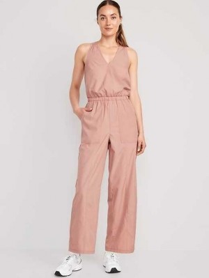 Old Navy Taille-Defined StretchTech Jumpsuit Sportbekleidung Damen Rosa Hellblau | 2310DWLRZ