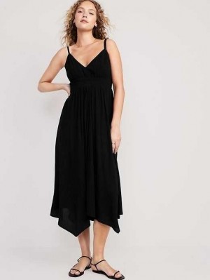 Old Navy Taille-Defined Ärmellose Maxi Kleider Kleid Damen Schwarz | 3401JICXD