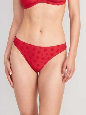 Old Navy Terry Klassische Bikini Swim Bottoms Badeanzüge Damen Rot | 4807JLONT