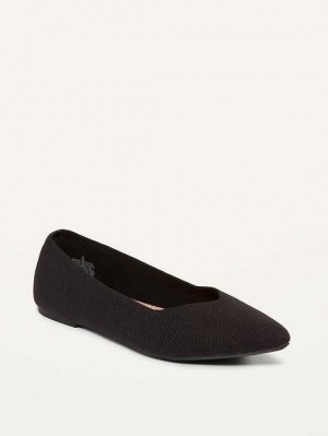 Old Navy Textured-Knit Pointy-Kappe Ballet Flats Flache Schuhe Damen Blackjack | 1964WFCEP