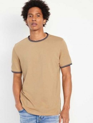 Old Navy Textured Pique T-Shirt T-shirts Herren Teakwood | 4269FDHNO