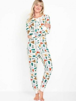Old Navy Thermal-Knit Pajama One-Piece Pyjama Damen O Christmas Tree | 1024RFOKT
