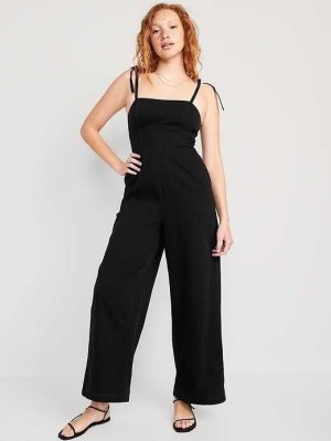 Old Navy Tie-Shoulder Corset Cami Jumpsuit Jumpsuit Damen Schwarz | 3186GJBAS