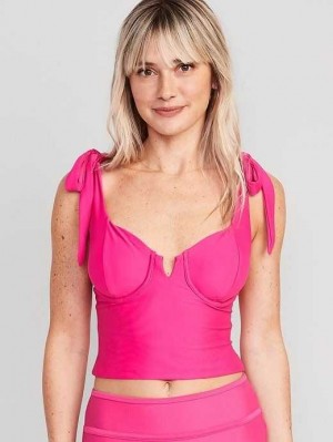 Old Navy Tie-Shoulder Underwire Tankini Swim Top Badeanzüge Damen Flamingo | 8740CPDMH