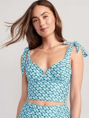 Old Navy Tie-Shoulder Underwire Tankini Swim Top Badeanzüge Damen Blau | 8973LISBC