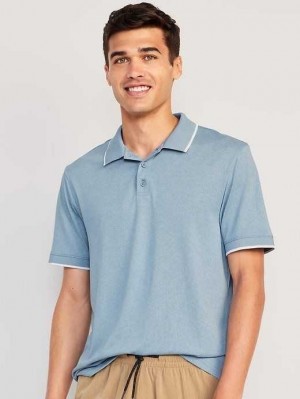 Old Navy Tipped-Collar Tech Core Polo Sportbekleidung Herren Blau Hellblau | 7126LBTJA